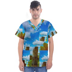 Sunflower Summer Sunny Nature Men s V-neck Scrub Top