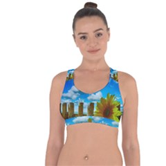 Sunflower Summer Sunny Nature Cross String Back Sports Bra