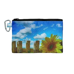 Sunflower Summer Sunny Nature Canvas Cosmetic Bag (medium)