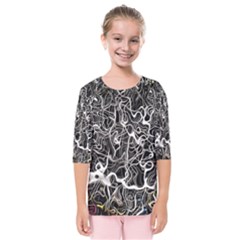 Abstract Pattern Backdrop Texture Kids  Quarter Sleeve Raglan Tee