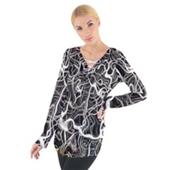 Abstract Pattern Backdrop Texture Tie Up Tee by Celenk