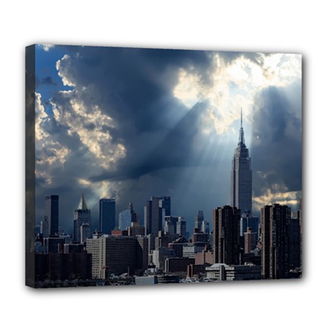 New York America New York Skyline Deluxe Canvas 24  X 20   by Celenk