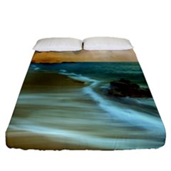 Beach Shore Sand Coast Nature Sea Fitted Sheet (queen Size) by Celenk