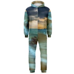 Beach Shore Sand Coast Nature Sea Hooded Jumpsuit (men)  by Celenk