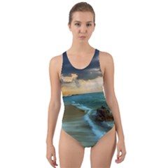 Beach Shore Sand Coast Nature Sea Cut-out Back One Piece Swimsuit by Celenk