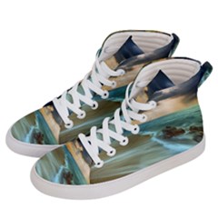 Beach Shore Sand Coast Nature Sea Women s Hi-top Skate Sneakers by Celenk