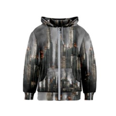 Armageddon Disaster Destruction War Kids  Zipper Hoodie by Celenk