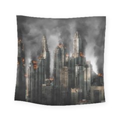 Armageddon Disaster Destruction War Square Tapestry (small) by Celenk