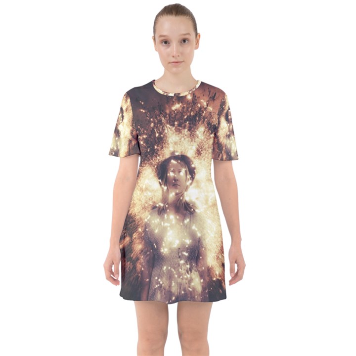 Science Fiction Teleportation Sixties Short Sleeve Mini Dress