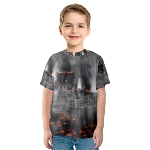 Destruction War Conflict Explosive Kids  Sport Mesh Tee by Celenk