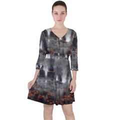 Destruction War Conflict Explosive Ruffle Dress