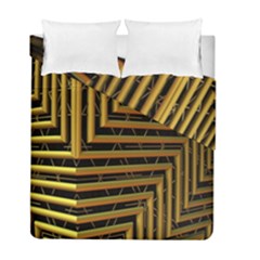 Modern Art Sculpture Architecture Duvet Cover Double Side (full/ Double Size) by Celenk