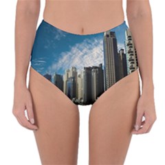 Skyscraper City Architecture Urban Reversible High-waist Bikini Bottoms by Celenk