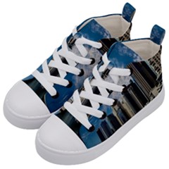 Skyscraper City Architecture Urban Kid s Mid-top Canvas Sneakers