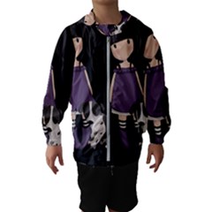 Dolly Girl And Dog Hooded Wind Breaker (kids) by Valentinaart