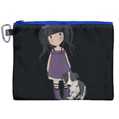 Dolly Girl And Dog Canvas Cosmetic Bag (xxl) by Valentinaart