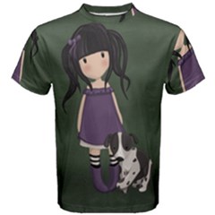 Dolly Girl And Dog Men s Cotton Tee by Valentinaart