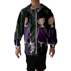 Dolly Girl And Dog Hooded Wind Breaker (kids) by Valentinaart