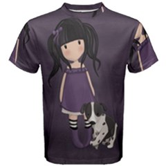 Dolly Girl And Dog Men s Cotton Tee by Valentinaart