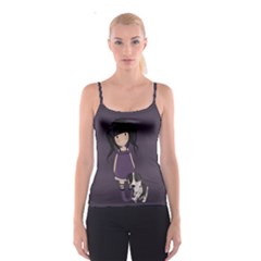 Dolly Girl And Dog Spaghetti Strap Top by Valentinaart