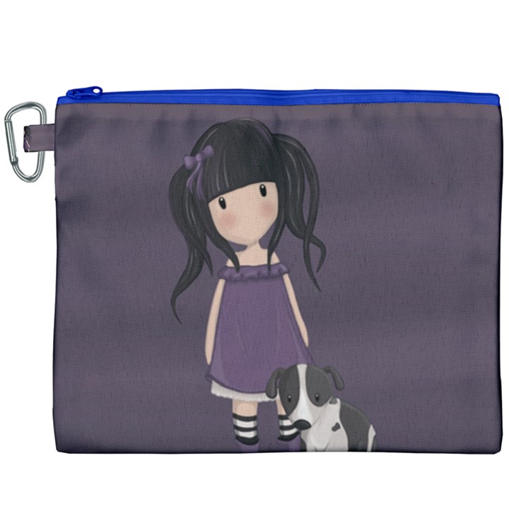 Dolly girl and dog Canvas Cosmetic Bag (XXXL)