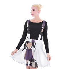 Dolly Girl And Dog Suspender Skater Skirt by Valentinaart