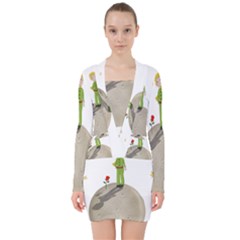 The Little Prince V-neck Bodycon Long Sleeve Dress by Valentinaart