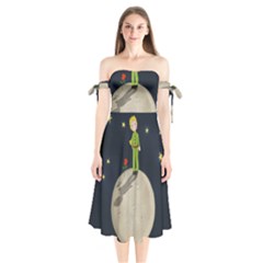 The Little Prince Shoulder Tie Bardot Midi Dress by Valentinaart