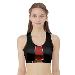 Frida Kahlo Doll Sports Bra With Border by Valentinaart