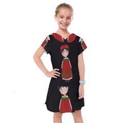 Frida Kahlo Doll Kids  Drop Waist Dress by Valentinaart