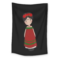 Frida Kahlo Doll Large Tapestry by Valentinaart