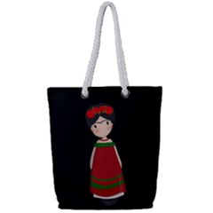 Frida Kahlo Doll Full Print Rope Handle Tote (small)