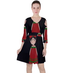 Frida Kahlo Doll Ruffle Dress by Valentinaart