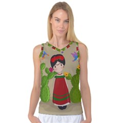 Frida Kahlo Doll Women s Basketball Tank Top by Valentinaart