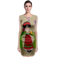 Frida Kahlo Doll Classic Sleeveless Midi Dress by Valentinaart