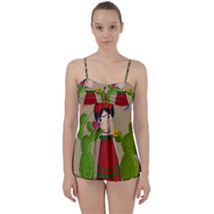 Frida Kahlo Doll Babydoll Tankini Set by Valentinaart