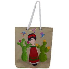 Frida Kahlo Doll Full Print Rope Handle Tote (large)