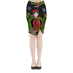 Frida Kahlo Doll Midi Wrap Pencil Skirt by Valentinaart