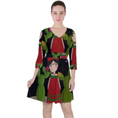 Frida Kahlo Doll Ruffle Dress by Valentinaart