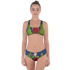 Frida Kahlo Doll Criss Cross Bikini Set by Valentinaart