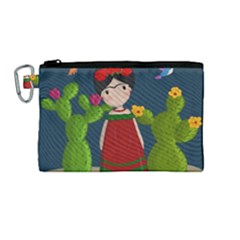 Frida Kahlo Doll Canvas Cosmetic Bag (medium) by Valentinaart