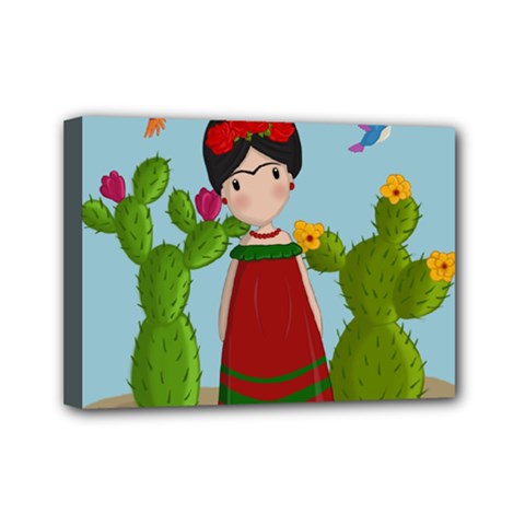 Frida Kahlo Doll Mini Canvas 7  X 5  by Valentinaart