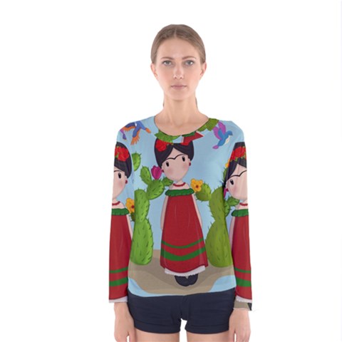 Frida Kahlo Doll Women s Long Sleeve Tee by Valentinaart