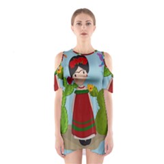 Frida Kahlo Doll Shoulder Cutout One Piece by Valentinaart