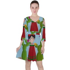 Frida Kahlo Doll Ruffle Dress by Valentinaart