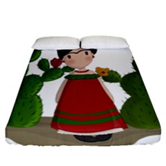 Frida Kahlo Doll Fitted Sheet (queen Size) by Valentinaart