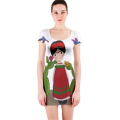 Frida Kahlo Doll Short Sleeve Bodycon Dress by Valentinaart