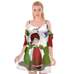 Frida Kahlo Doll Cutout Spaghetti Strap Chiffon Dress by Valentinaart