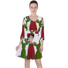 Frida Kahlo Doll Ruffle Dress by Valentinaart