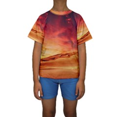 Desert Sand Dune Landscape Nature Kids  Short Sleeve Swimwear by Celenk